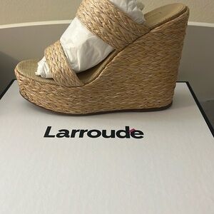 Larroude Tan Wedge Shoes Elegant Comfort